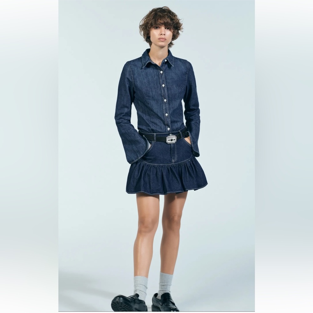 ZARA TRF Demin Swing Skirt
